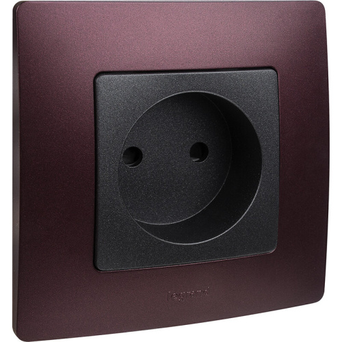 Розетка 1-местная без заземления с защитными шторками 16А антрацит ETIKA