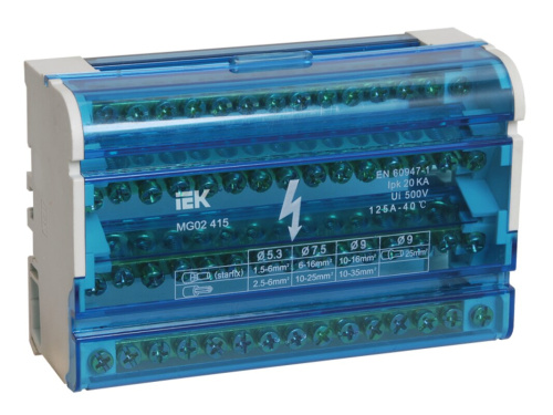 Шины на DIN-рейку в корпусе (кросс-модуль) ШНК 4х15 3L+PEN ИЭК