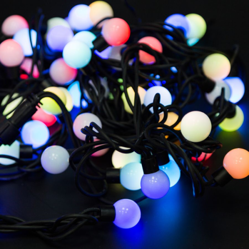 Гирлянда Мультишарики Ø17,5мм 10м 100 LED RGB черн ПВХ IP65 смена цвета 230В нужен блок 303-500