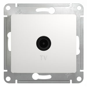 Розетка TV проходная 4DB, механизм, БЕЛЫЙ GLOSSA