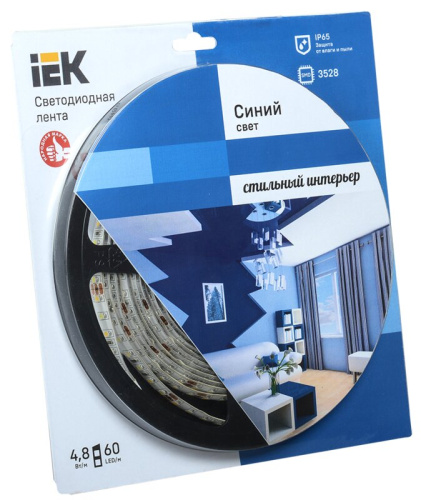 Светодиодная лента 5м  блистер LSR-3528B60-4.8-IP65-12V IEK-eco