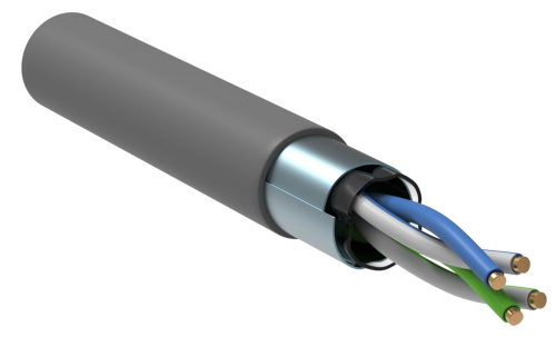 Витая пара F/UTP кат.5E 2х2х24AWG solid PVC серый (500м) ITK