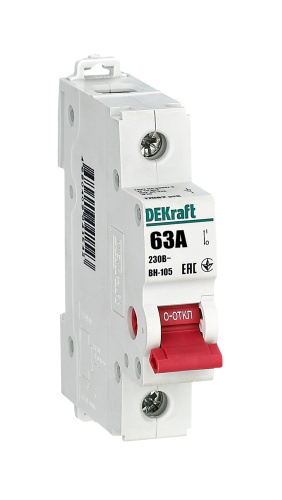 Выключатель-разъединитель 1Р 63А ВН-105 DEKraft