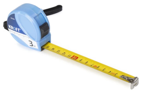 Рулетка Kroft 3х16мм, прорезиненный корпус