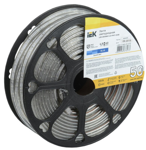 Лента светодиодная 50м LSR-2835B60-4,8-IP67-220В IEK