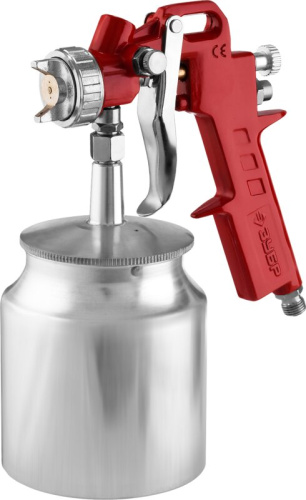 Пистолет ЗУБР "ЭКСПЕРТ" краскораспылительный, с нижним бачком 750мл, расход воздуха 120л/мин, 1,3мм