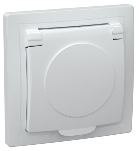 Розетка 1-местная с заземлением крыш. 16А РСб10-3-КБ белый KVARTA GENERICA