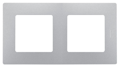 Рамка 2-местная алюминий ETIKA