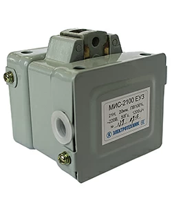 Электромагнит МИС-2100 ЕУ3, 220В, тянущее исполнение, ПВ 100%, IP20, с жесткими выводами,