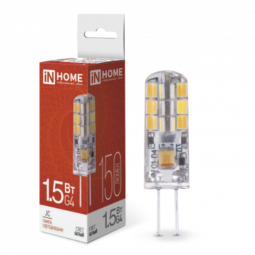 Лампа светодиодная LED-JC 1.5Вт 12В G4 4000К 150Лм  IN HOME