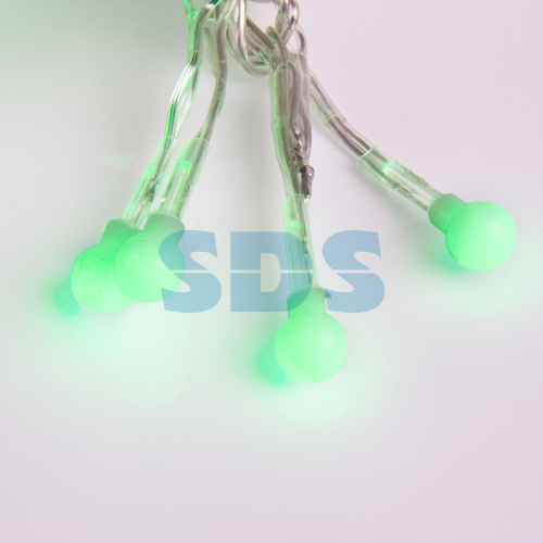 Гирлянда Мишура LED 3 м прозрачный ПВХ, 288 диодов, цвет зеленый