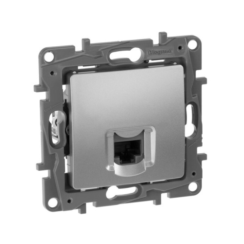 Розетка компьютерная RJ45 категория 6 UTP алюминий ETIKA