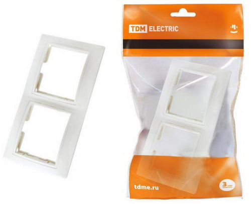 Рамка 2-х постовая горизонтальная белая "Таймыр" TDM