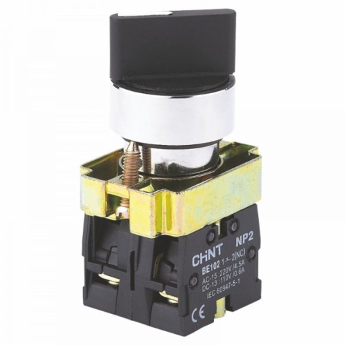 Переключатель NP2-BD21, 2 положения с фиксацией, 1НО IP40 (CHINT)