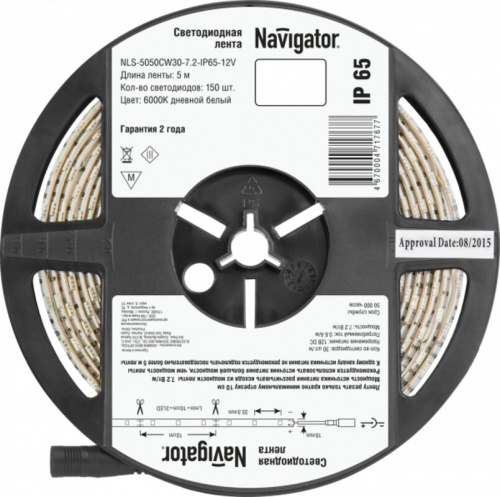 Светодиодная лента Navigator 71 767 NLS-5050СW30-7.2-IP65-12V R5