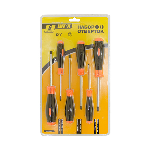 Набор отверток из 6 пред. блистер ШТОК Оранжевая серия
