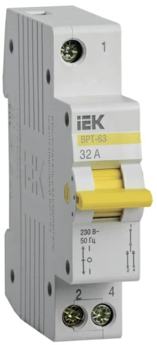 Выключатель-разъединитель трехпозиционный ВРТ-63 1P 32А IEK