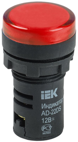 Лампа AD22DS(LED)матрица d22мм красный 12В AC/DC  ИЭК