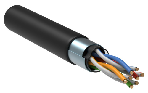 Витая пара F/UTP кат.5E 4х2х24AWG LDPE черный (305м)