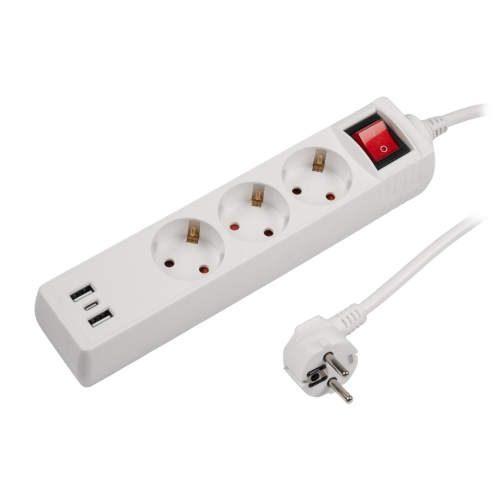 Удлинитель  ФАZА FES-03-300 USB (3 х 3) заземл., выкл.