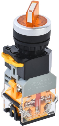 Переключатель D8-11XD2 на 2 положения 1NO+1NC с подсветкой желтый IEK