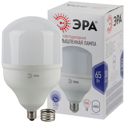 Лампа светодиодная POWER ЭРА STD LED T140-65W-6500-E27/E40 65Вт колокол холодный дневнoй свет Е27/Е4