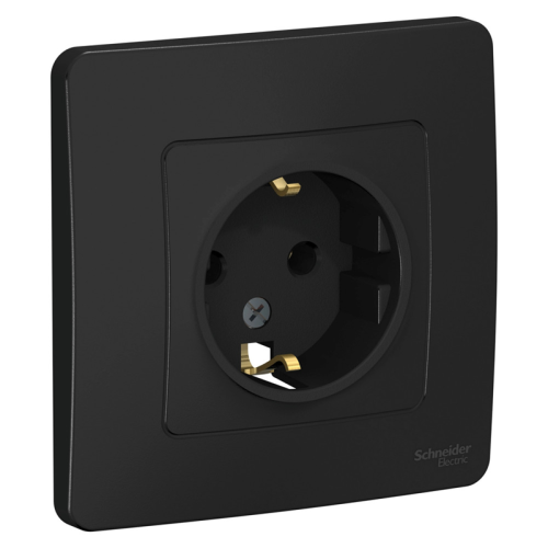 Розетка 1-м СП Blanca 16А IP20 250В с заземл. без защ. шторок антрацит SE 