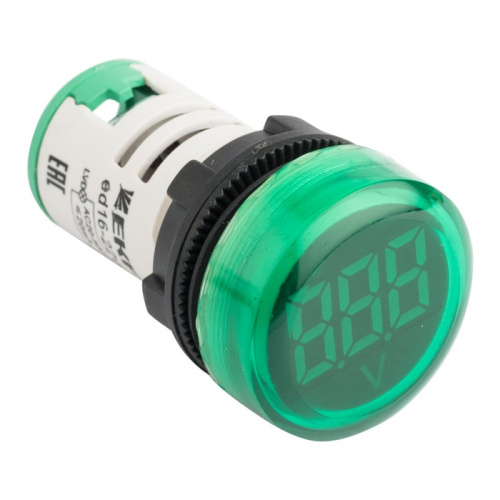 Индикатор значения напряжения зеленый ED16-22VD PROxima EKF