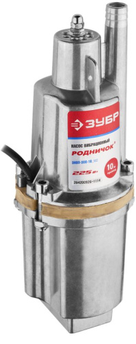 Насос ЗУБР "Родничок" вибрационный, погружной, для чистой воды, 18 л/мин, напор 60м, шнур 10м, 225Вт