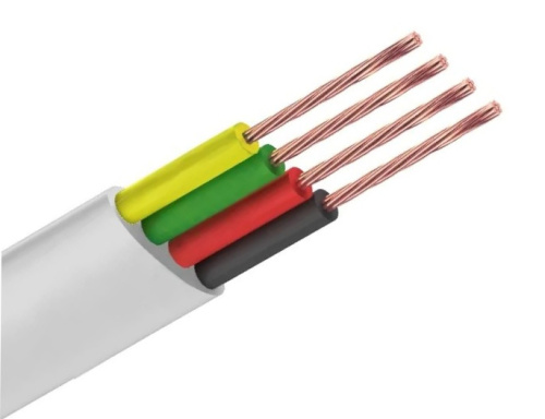 Кабель телеф. линейный  4жилы 100м (медь) белый