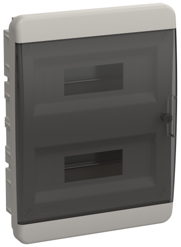 Корпус пластиковый ЩРВ-П-24 IP41 черная прозрачная дверь TEKFOR IEK