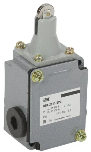 Выключатель концевой ВПК-2111-БУ2 толкатель с роликом IP65 IEK