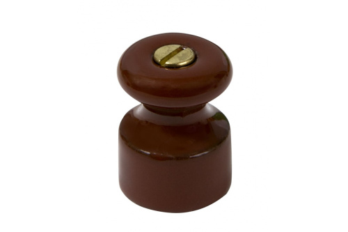 Изолятор фарфоровый для наружного монтажа витой электропроводки, D18,5х24мм, с саморезом