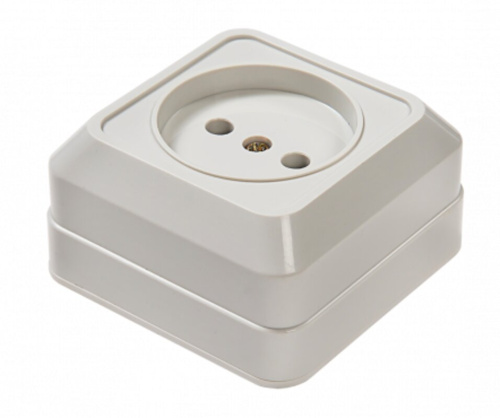 Розетка одинарная BOLLETO белая накладная 7022 IN HOME