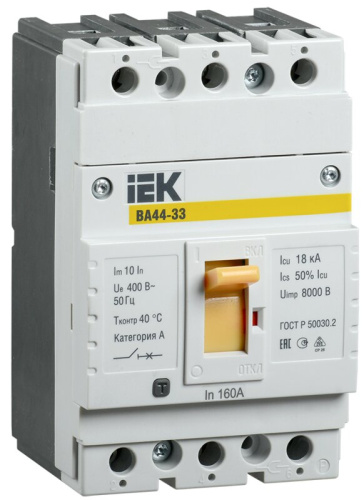 Выключатель автоматический ВА44-33 3Р 50А 15кА IEK