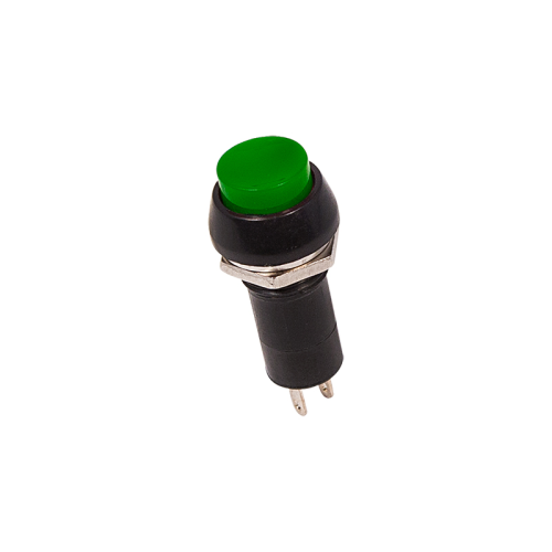 Выключатель-кнопка 250V 1А (2с) ON-OFF зеленая (PBS-11А)REXANT