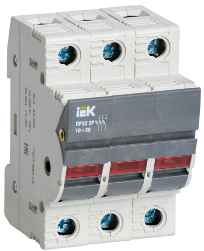 Предохранитель-разъединитель с индикацией ПР32 3P 10х38 32А ИЭК
