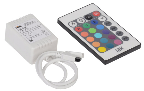 Контроллер с ПДУ ИК RGB 3 канала 12В, 2А, 72Вт IEK-eco