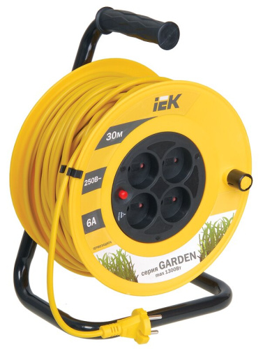 Катушка УК30 4 места без заземления с термозащитой 2х0,75мм2 "Garden" 30м IEK