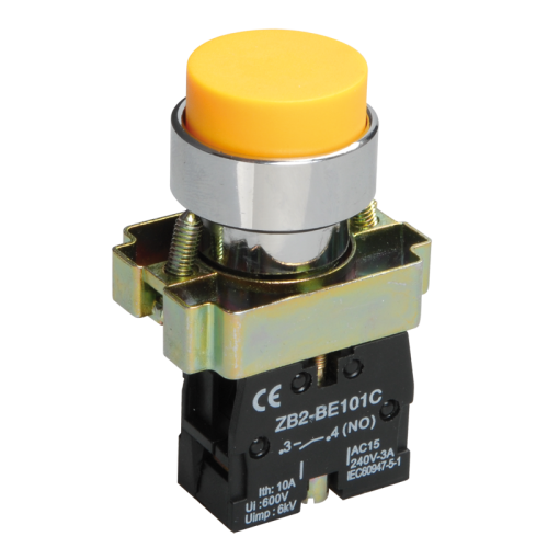 Кнопка управления LAY5-BL51 без подсветки желтая 1NO IEK