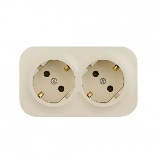 Розетка 2X2К+З шт п/подкл 16A - 250В Quteo IP20 Слоновая кость