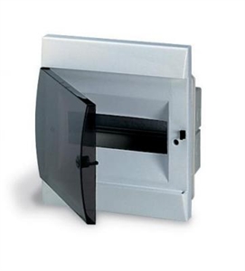 Бокс встраеваемый белый 12мод. c дымчатой дв. IP40 (с клеммным блоком) ABB Unibox