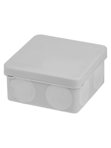 Распаячная коробка, двухкомпонентная, ОП 80х80х40 мм, IP66, 8 вх., серая, инд. штрихкод TDM