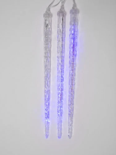 Занавес светодиодный фигурный «Сосульки», соединяемый, 2,7х0,42м. 10 подвесов. Синий свет. 