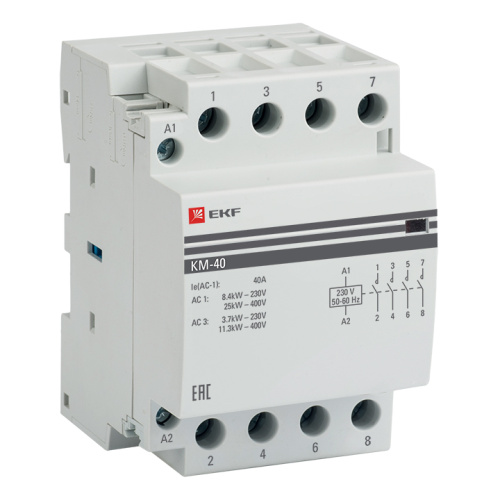 Контактор модульный КМ 40А 4NO 230В АС (3 мод.) PROXIMA EKF
