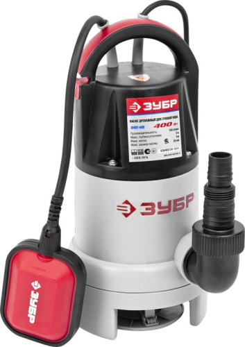 Насос ЗУБР погружной для грязной воды, пропускная способность 150 л/мин, 400Вт