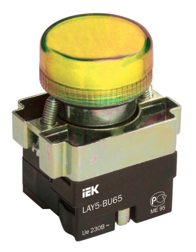Индикатор LAY5-BU65 d=22мм желтый IEK