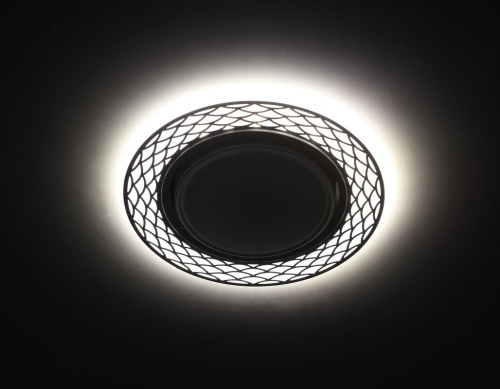 Светильник встраиваемый cо светодиодной подсветкой ЭРА DK LD37 WH/WH под лампу GX53 белый/белый