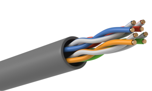 ITK Витая пара U/UTP кат.5E 4х2х24AWG PATCH LSZH серый (500м)