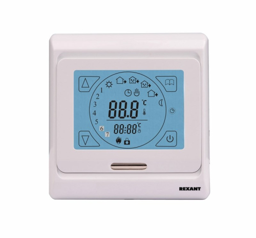 Терморегулятор цифровой R91XT сенсорный, программируемый, белый REXANT